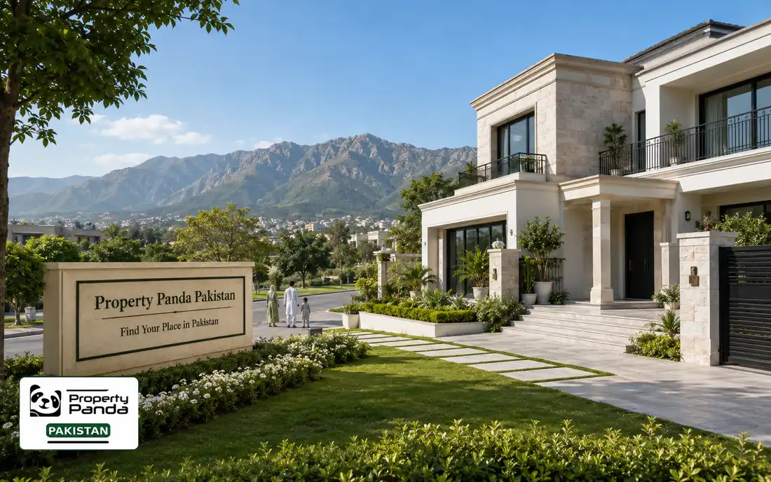 Islamabad home with the Margalla Hills in the background