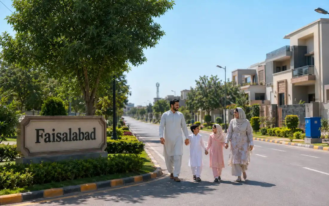 Residential neighbourhood in Faisalabad