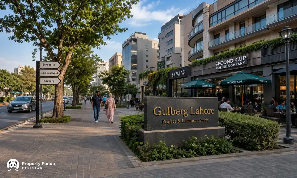 Urban residential street in Gulberg Lahore