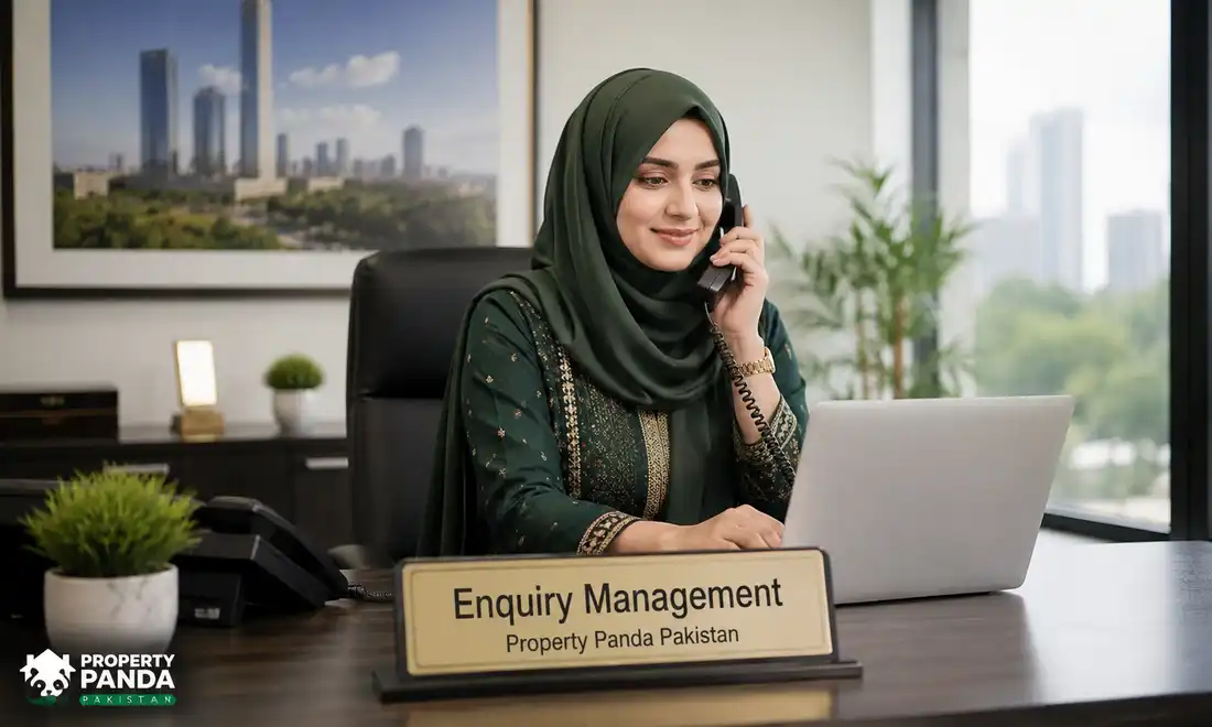 Property enquiry management at a Pakistan real estate office